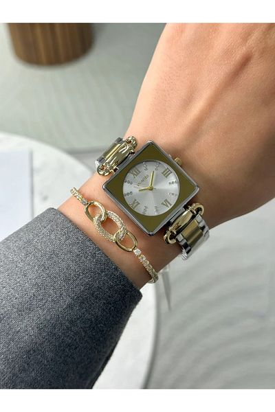 Homies Guaranteed Premium Women's Wristwatch Gold-Silver (White Dial) Rshms-209