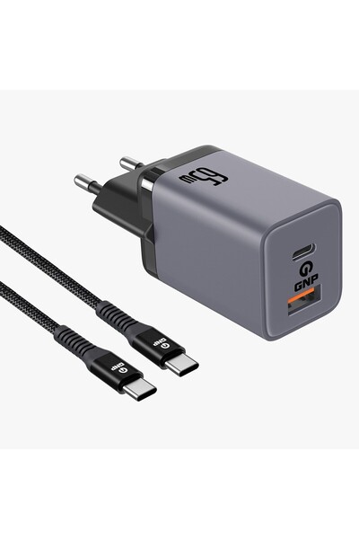 GNP 65W Type-C to Type-C Kablo ve Şarj Cihazı (GENPA Garantili)
