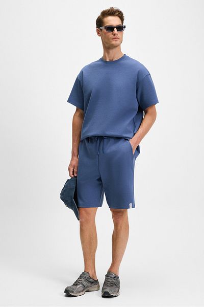 GRIMELANGE Donyel Men's Crew Neck Short Sleeve Regular Indigo T-Shirt