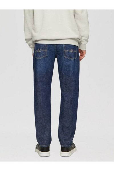 QS by s.Oliver Men's Jeans Pete, Medium Waist, Regular Fit, Straight Leg, , Dark Blue
