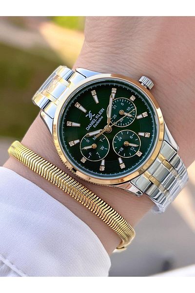 Daniel Klein BLKT.2.598 دانيال كلاين سوار فولاذي 30 متر مقاوم للماء ساعة يد نسائية + سوار
