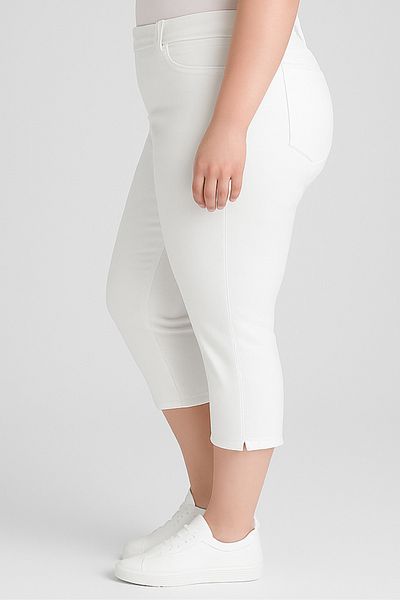 Hanezza Plus Size Full Lycra Linen Capri