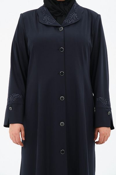 GLR&GYM Devi̇nsu Women's Large Size Linen Fabric Unlined Buttoned Mother's Overcoat