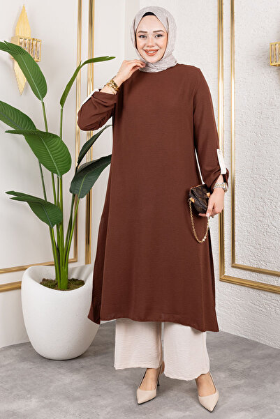 Genel Markalar Kolları Katlamalı Aerobin Takım KAHVERENGİ