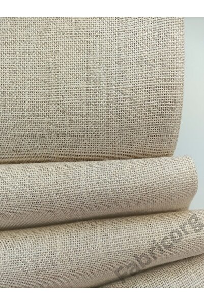 fabricorg نسيج الجوت الطبيعي المنسوج من الخيزران (100 × 140 سم) أصفر قش