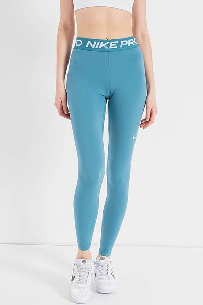 Nike Pro 365 Dri Fit Training Mid Rise Full Length Tight Fit Recovery Tights Light Blue