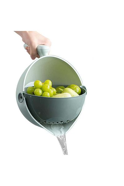 Köken Smart Bol Koken, rotating with drain, Rotating washing basket for vegetables/fruits, Polypropylene