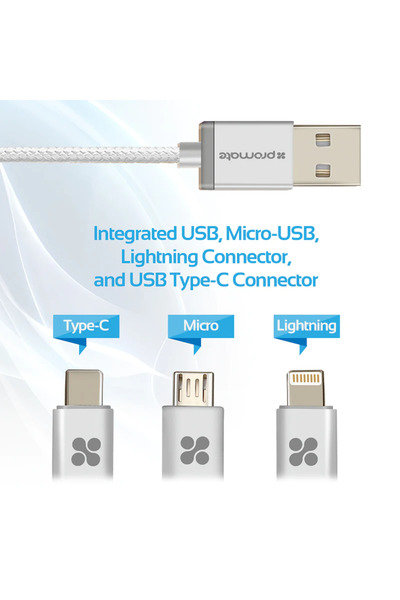 Promate Multifunctional USB Charging Cable UniLink-Trio