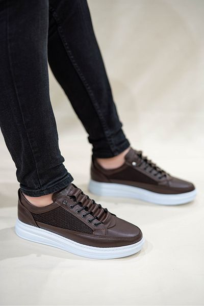 mihra home Men's Brown Mesh Elastic Daily Casual Shoes Sneaker Mi̇hra4060