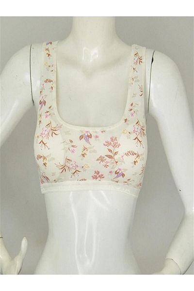 ÇamaşırcımShop Kota 6336 Wide Strap Patterned Padded Bustier Half Tank Top