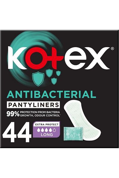 Kotex فوط صحية مضادة للبكتيريا، حماية 99% من نمو البكتيريا، مقاس طويل، 44