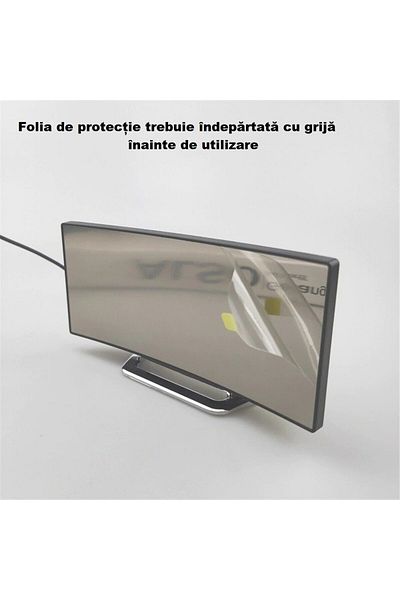 MACVI Ceas de masa tip oglinda Macvi®, ecran LED curbat, alarma, afisare temperatura, Rosu