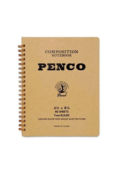 Penco Coil Composition Notebook Natural/Kraft A5 Çizgili Telli Defter