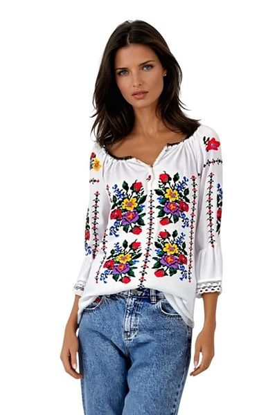 rody's forever Bluza tip ie dama R46, alb/mov