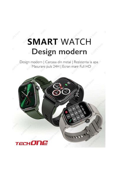Techone Men's Smartwatch Q25 Gt Runner, Silver