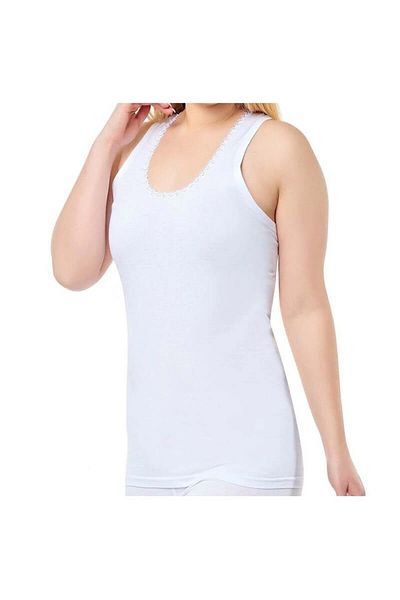 ÇamaşırcımShop Tricou pentru femei cu bretele groase brodate Cihan Star Daisy