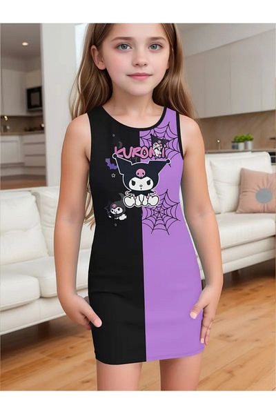Machetta Kuromi Printed Double Color Short Sleeve Dress