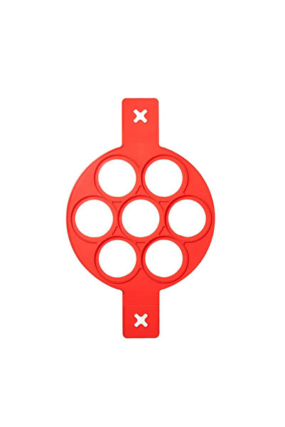 BOEM Tigaie antiaderentă pentru clătite mini și ouă, silicon, 37,85 x 28,86 cm, roșie