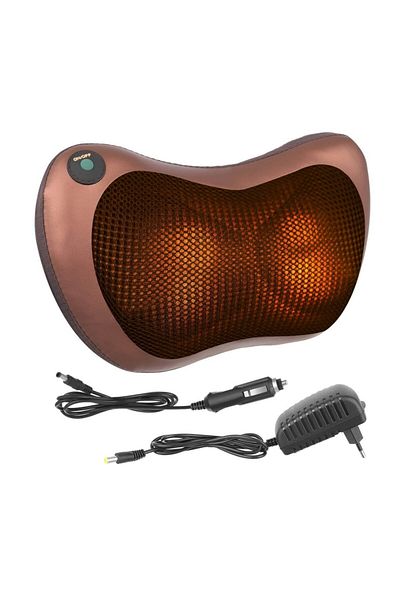 MACVI Perna de Masaj Electrica Macvi® Gat si Spate, Incalzire, 12V si 220V, 2 Capete Masaj si 4 Bile