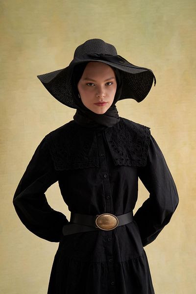carell Ribbon Straw Hat Black