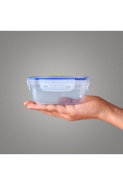 ELDİPA Set of 5 Square Storage Containers with Gaskets (0.5 - 0.9 - 1.5 - 2.4 - 3.75 Liters) Premium Plastic Without Bpa