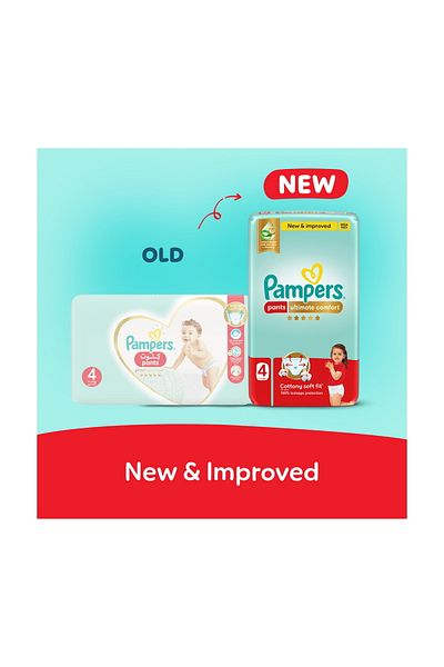 Pampers Ultimate Comfort Pants Diapers, Size 4, 9-14kg, Super Saving Pack, 50 pcs