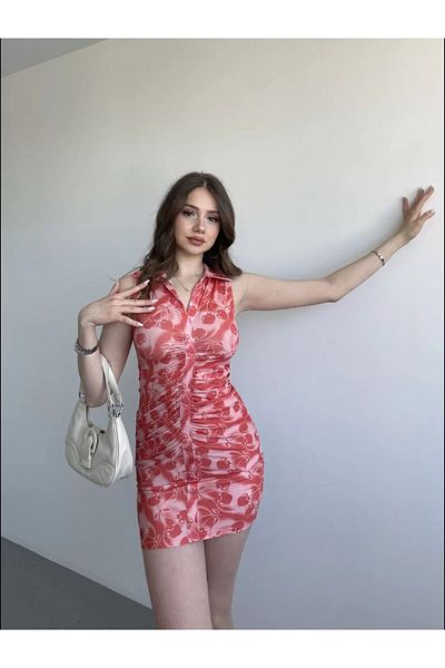 BELLAROBE Red Gathered Dress