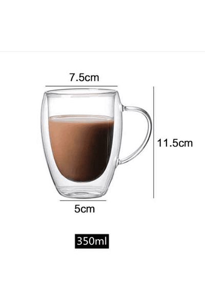 Köken Koken Double Walled Thermos Mug 350 Ml, Borosilicate Glass, Transparent