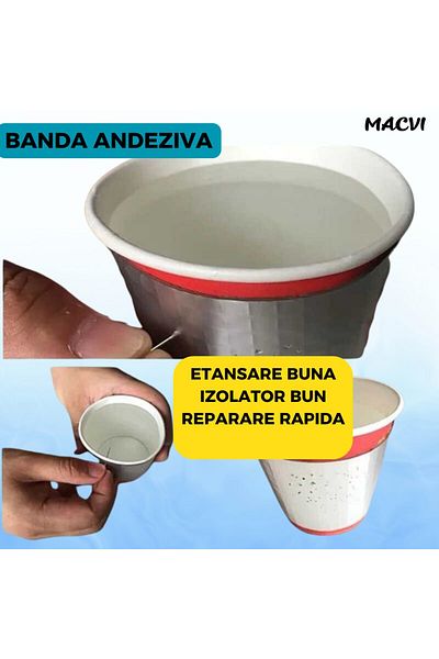 MACVI Banda Adeziva Rezistenta la Apa Macvi® pentru Reparatii, 5cm X 5m