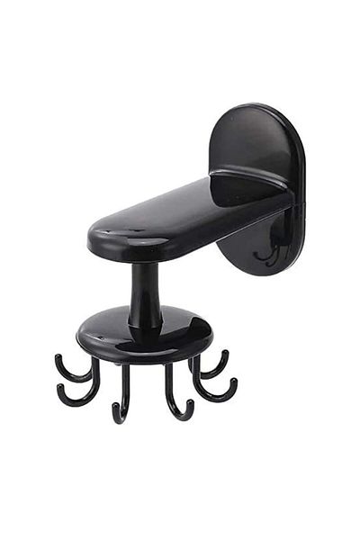 MACVI Suport Rotativ Macvi® pentru Ustensile de Bucatarie, 360° Reglabil, Negru, 14.5cm x 6.5cm x 10.5cm