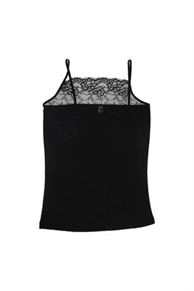 ÇamaşırcımShop Silver 4031 100% Cotton Rope Strap Lace Tank Top