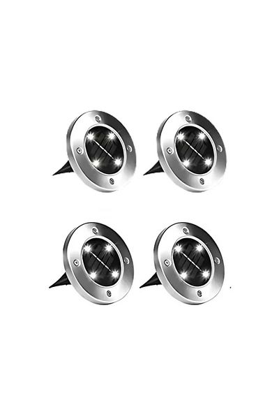 MACVI Set 4 lampi solare Macvi® LED impermeabile din inox argintiu, 16 LED-uri, IP65, 600 mAh