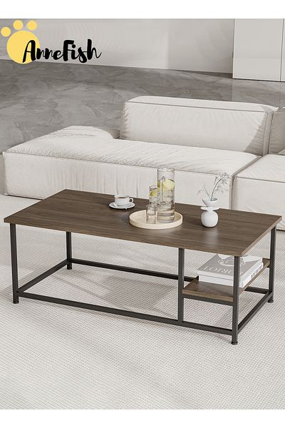AnneFish Double Layer Coffee Table Simple European Style Double Layer Home Sofa Center Table For Living Room