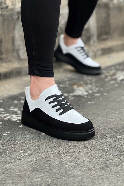 Wagoon Wg162 Charcoal White Orthopedic Sole Men's Casual Shoes