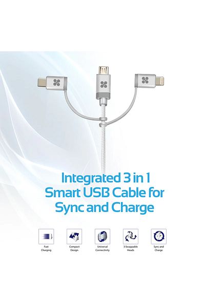 Promate Multifunctional USB Charging Cable UniLink-Trio