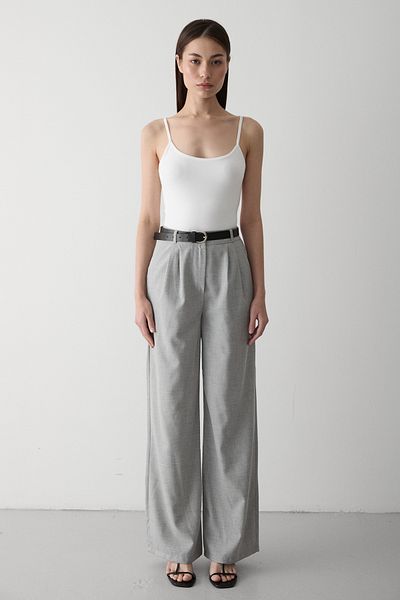 Laluvia Gray Idole Belted Trousers - 3510