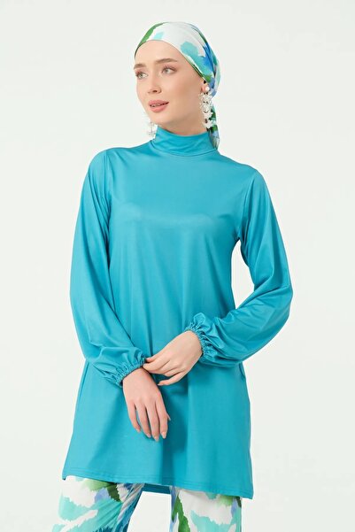 Bordomix 25645 Women's Ocean Blue Trouser Print Stylish Hijab Swimsuit