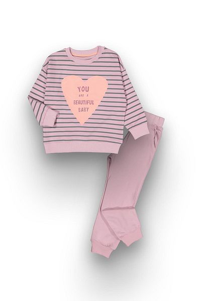 Lmn Striped 2 Thread Seasonal Girl's Suit