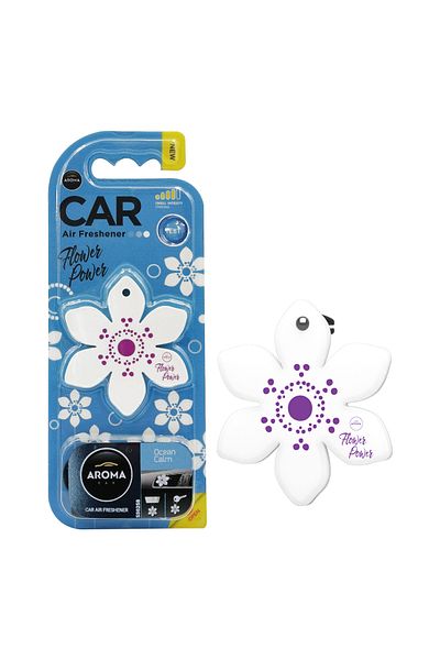 Aroma Car Air Freshener Flower Power Ocean Calm - Stylish Vent Clip Perfume