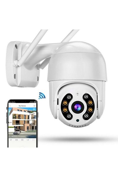 MACVI Camera Supraveghere Macvi® WIFI 4K Ultra HD, 5MP, Ext/Int, Zoom 10X, 360°, LED-uri, AI, Noapte, IP66