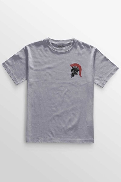 Kretas Siva majica, kaciga, spartanski samuraj, ratnik, mač Štampano unisex T...