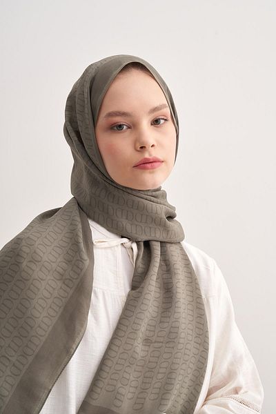 carell Vector Khaki Monogram Floss Shawl