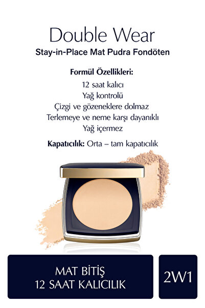 Estee Lauder Double Wear Stay-in-Place Mat Pudra Fondöten - 2W1 DAWN