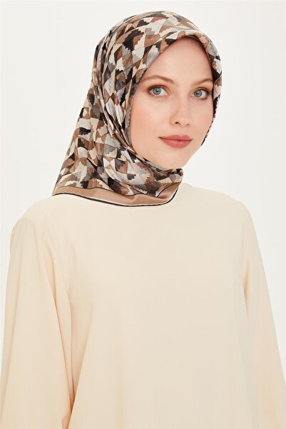 Armine Geometric Patterned Sura Saf Silk Scarf 9214D 82