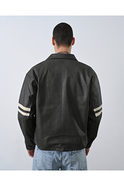 İLKCET MODA Boxy Fit Штучна шкіра Чоловічий піджак