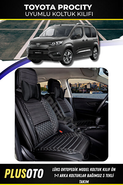 PlusOto مجموعة أغطية مقاعد السيارة المتوافقة مع Toyota Procity Rear 3 Single ...