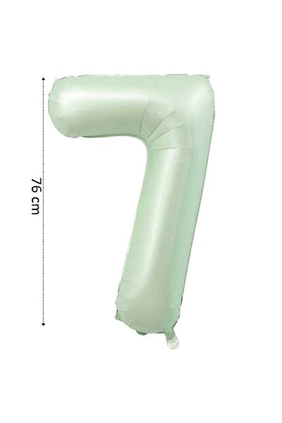 Onay Store Retro Green 7 Year Old Birthday Balloon - 76 cm Helium Balloon - Concept Birthday Decor