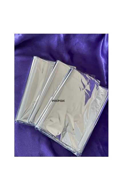 PİKPAK Metalized Silver Gift Package with Gray Tape 40X60 cm 5 Pack