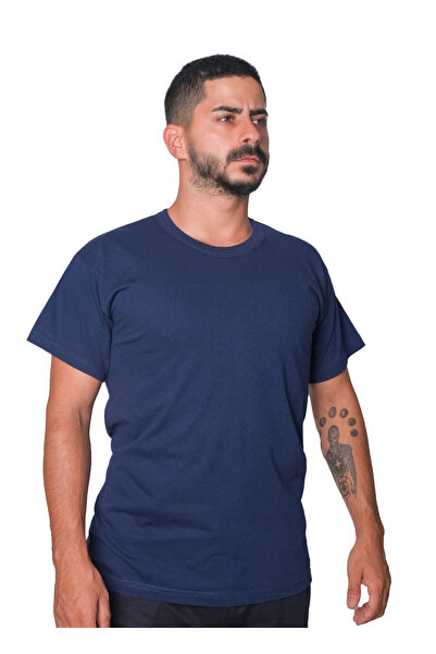 Drop Giyim Bisiklet Yaka Kısa Kol Penye T-shirt Lacivert