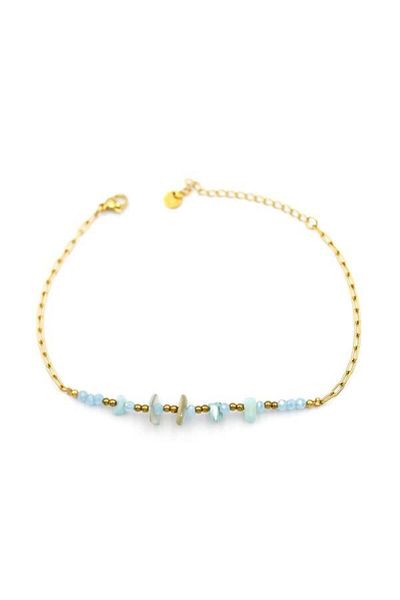Royaleks Bead chain anklet - gold